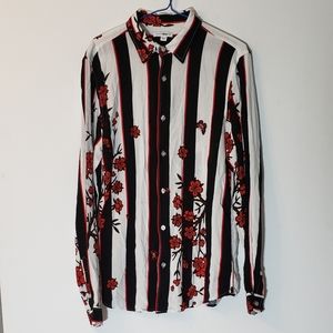 Fashion Nova L Men's cherry blossom striped shirt